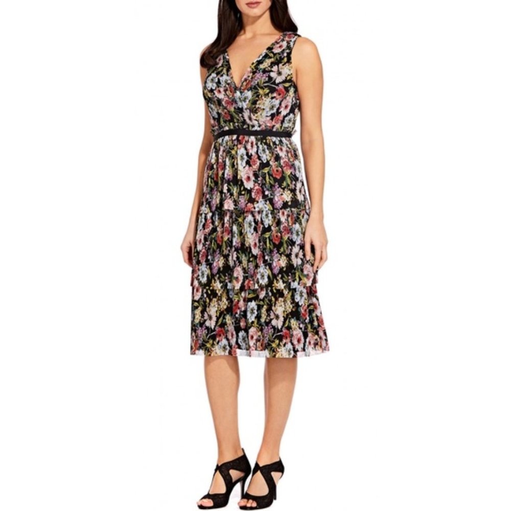 Adrianna Papell NWT Floral Pleated Midi Dress